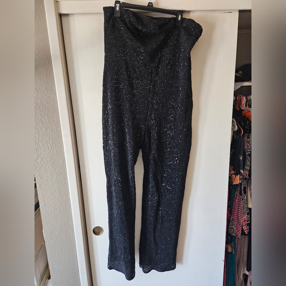 Wild Fable Black and Silver Sparkly Jumpsuit